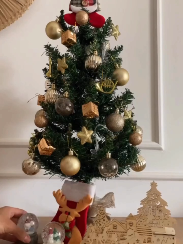 Mini Árvore De Natal Pequena 60cm Decorada Enfeites Luxo Enfeitada Mesa com Pisca Fio de Fada LED #achadinhosdashopee #achadinhosshopee 