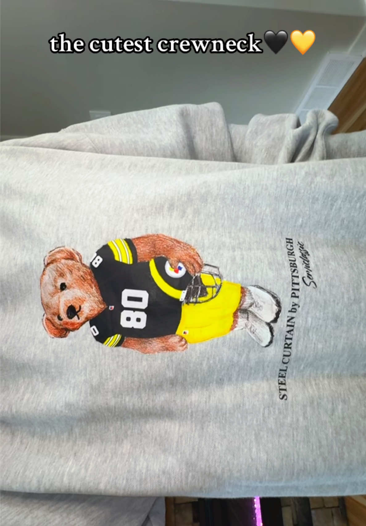 IM OBSESSED 🖤💛🏈 #steelers #pittsburgh #412 #herewego #crewneck 