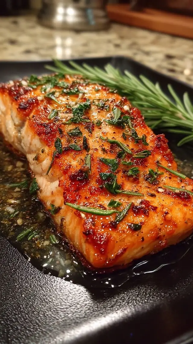 Garlic Butter Baked Salmon 🧄🐟 🛒 Ingredients: 4 salmon fillets (about 6 oz each) 4 tbsp unsalted butter, melted 4 garlic cloves, minced 1 tbsp lemon juice 1 tsp dried parsley ½ tsp paprika Salt and black pepper to taste Lemon slices (for garnish) 👩‍🍳 Directions: Preheat oven to 400°F (200°C). Line a baking sheet with parchment paper or foil. Prepare the garlic butter by mixing melted butter, minced garlic, lemon juice, parsley, paprika, salt, and pepper in a small bowl. Place salmon fillets skin-side down on the baking sheet. Brush the garlic butter mixture generously over each fillet. Bake for 12–15 minutes, or until the salmon flakes easily with a fork. Garnish and serve with lemon slices and a sprinkle of fresh parsley if desired. Great with rice, roasted veggies, or a simple salad!