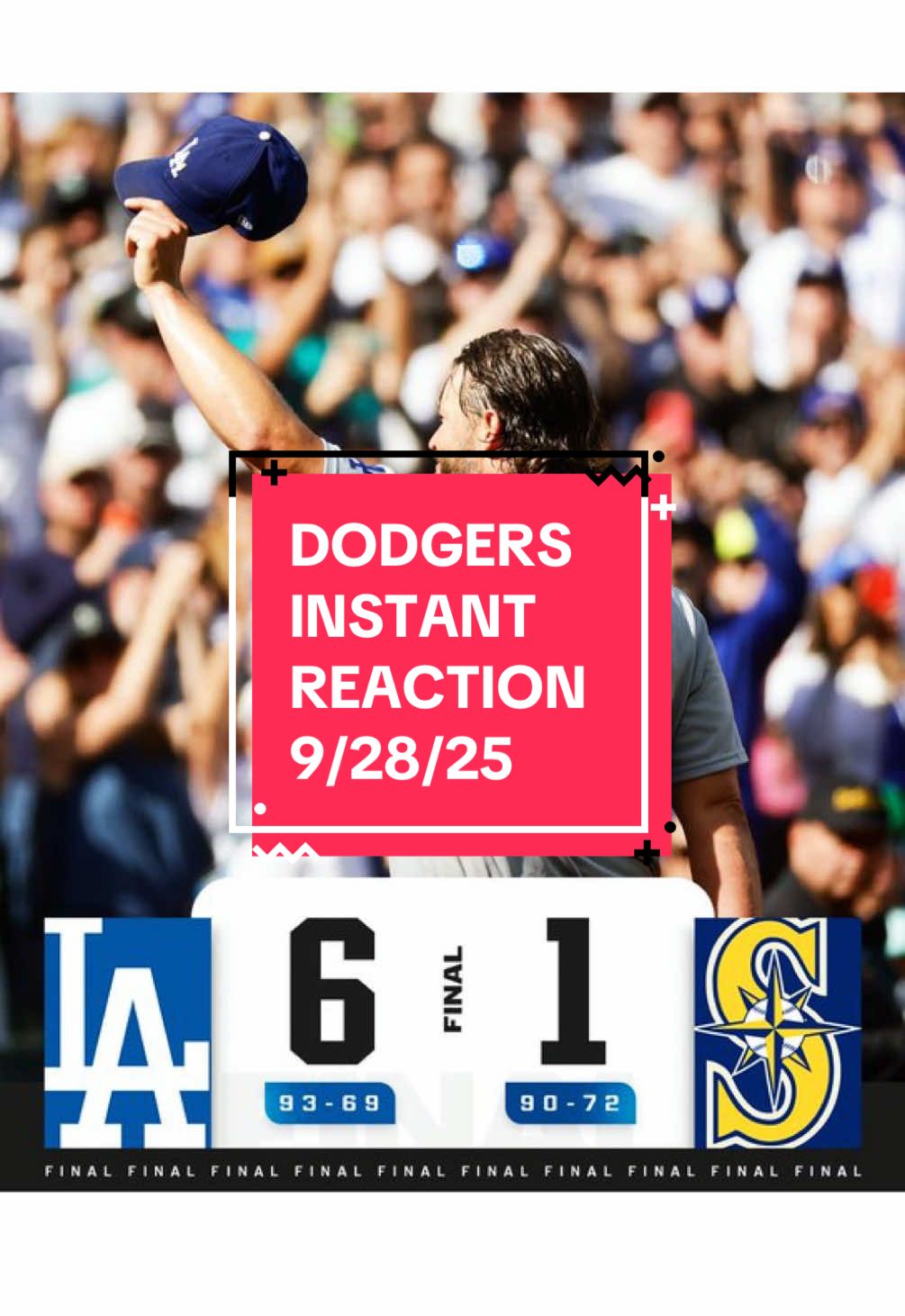 DODGERS INSTANT REACTION 9/28/25 #losangelesdodgers #dodgersreaction #seattlemariners #claytonkershaw #MLB 