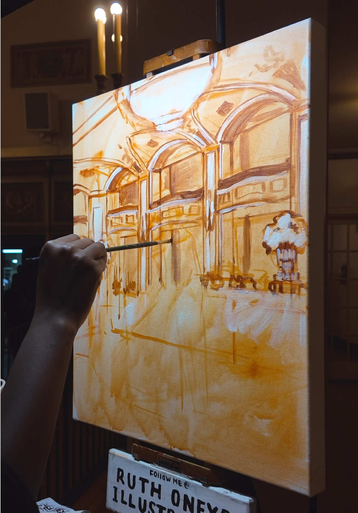 And they danced all night long…  What a beautiful moment to witness and paint. 🥹 This was created live during their first dance, right there at the wedding. The piece is now in the studio waiting for final detailing. Stay tuned.  #liveweddingpainter #weddingpainter #liveweddingpainting #michiganwedding