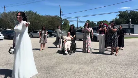 Flower toss gone wrong 😂 #shesokay #grandma #wheelchair