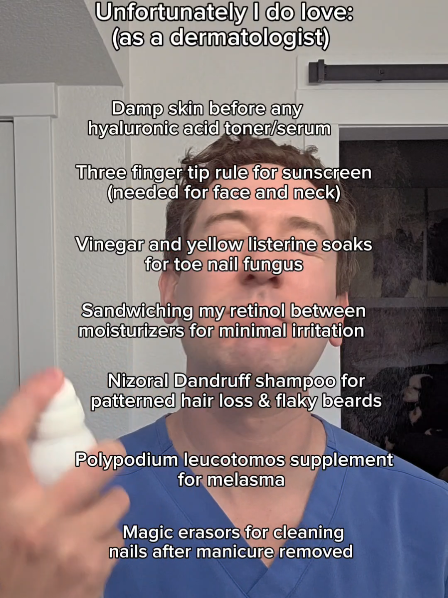 Love some of these tried and true #dermhacks #skincare #toenailfungus #retinol #dandruffshampoo 