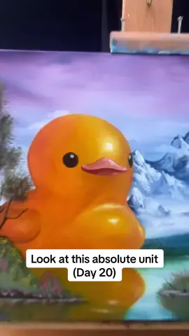 This absolute unit of a duck has blessed your timeline to pass on a very important message: you’re wonderful.  Pass the duck on to someone who needs to hear it.  #motivation #painting #rubberducky #bobross #positivity 