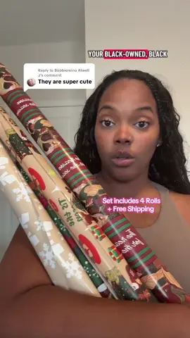 Replying to @Bobbiereino Atwell J These are selling out fast! Order yours before the holiday rush! 💕 #ChristmasWrappingPaper #BlackWrappingPaper #BlackOnChristmasWrappingPaper #christmasgiftwrapping #FallFreshness 