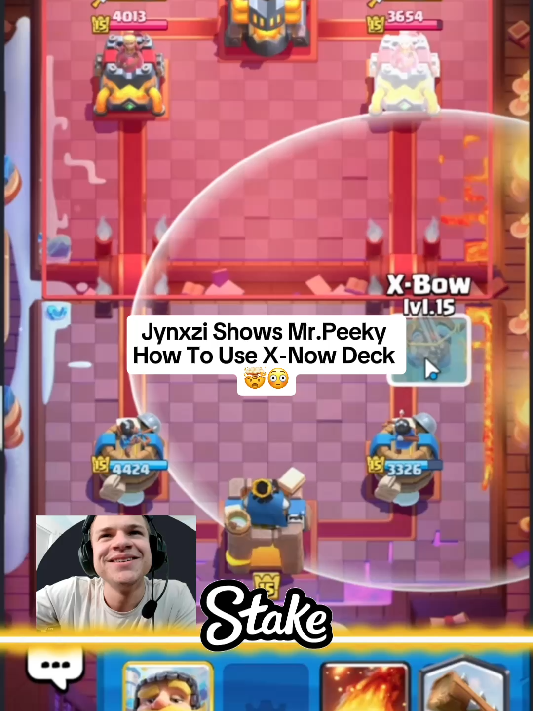 Jynxzi Shows Mr.Peeky How To Use X-Bow Deck 🤯😳 #jynxzi #jynxziclips #jynxzirage #jynxzifunnymoments #viralvideos #fyp #clashroyale @jynxziontwitch @mr.peeky.gaming