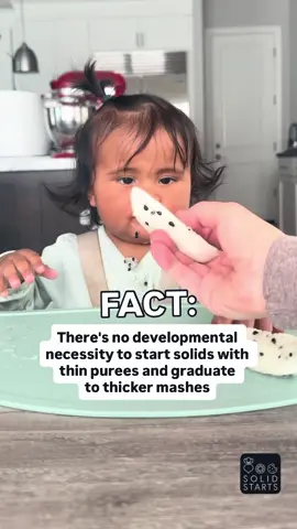 Babies learn to chew in the same way they learn other motor skills–reflexive movements are practiced over and over again to lay down the motor patterns for movements.  If you’ve been told that the only way to safely teach your baby to chew is to gradually increase the thickness of purees, know that in reality, they need to be offered chewable foods and rest assured, their reflexes have their back.  #babyledweaning #firstfoods #6monthsold #babymilestones #babyfoodideas
