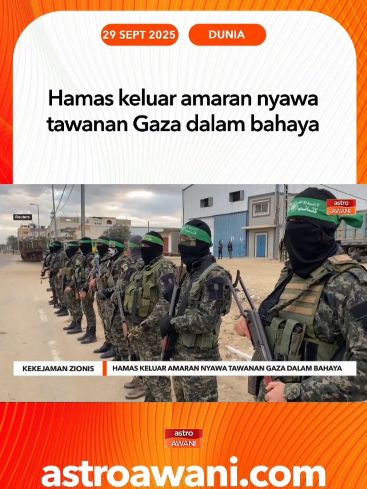 Hamas beri amaran nyawa dua tawanan terancam ketika Israel terus mara ke Gaza, penduduk terperangkap, desakan gencatan senjata masih buntu. #AWANInews