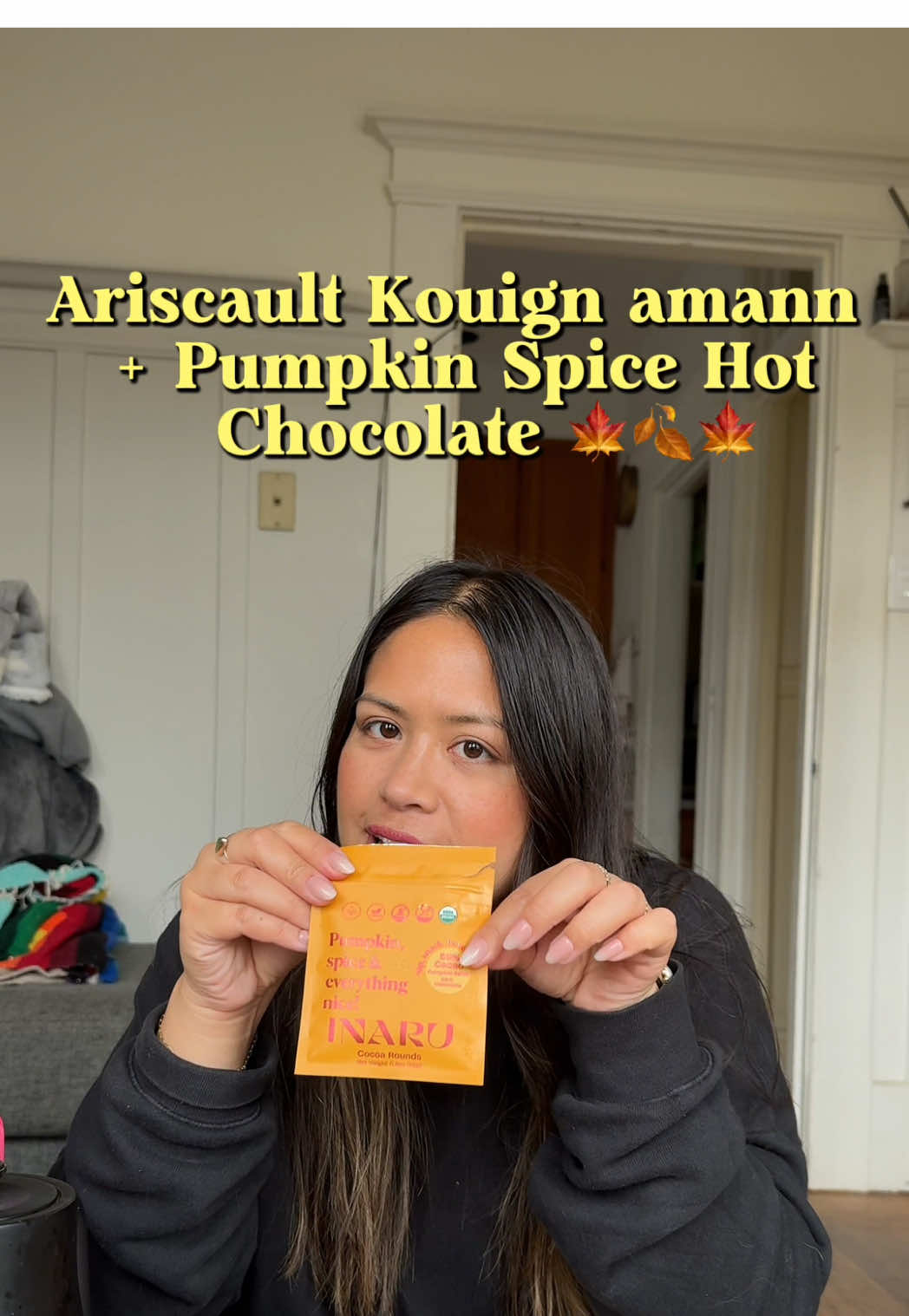 Created my newest obsession! From all the new bakeries in sf, Arsicault remains my fave pick. Their kouign amann is the perfect not so sweet treat for me. Pairing it with Inaru Pumpkin Spice Cacao Rounds & Nutpods Sweet Crème was the absolute perfect combo.  Inaru is also a sister owned company from the DR ✨✨✨ #sffoodie #arsicault #fall #falltreats #pumpkinspice 