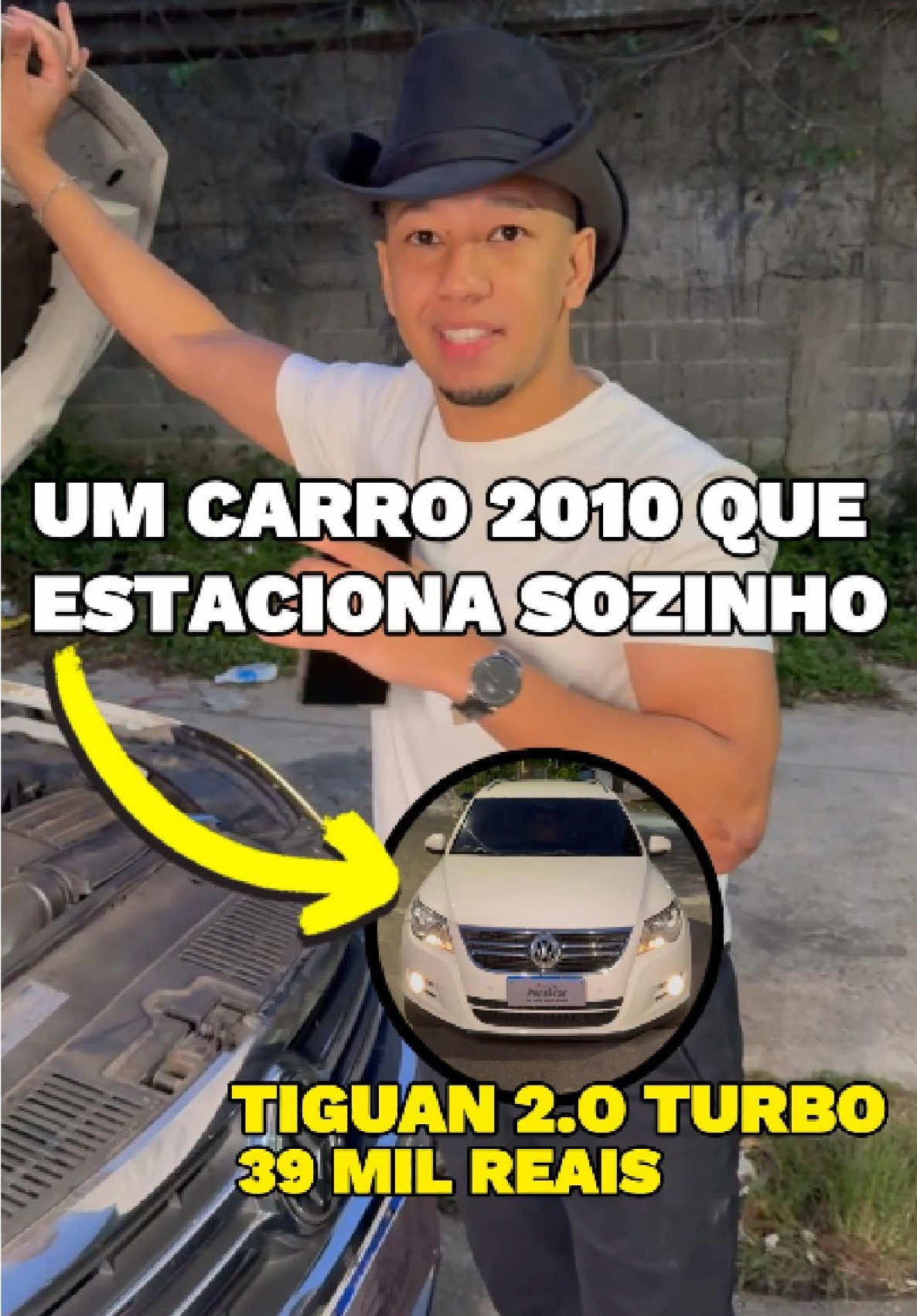 Um carro 2010 que estaciona sozinho #carros #volkswagen #tiguan #ocaradochapeu 