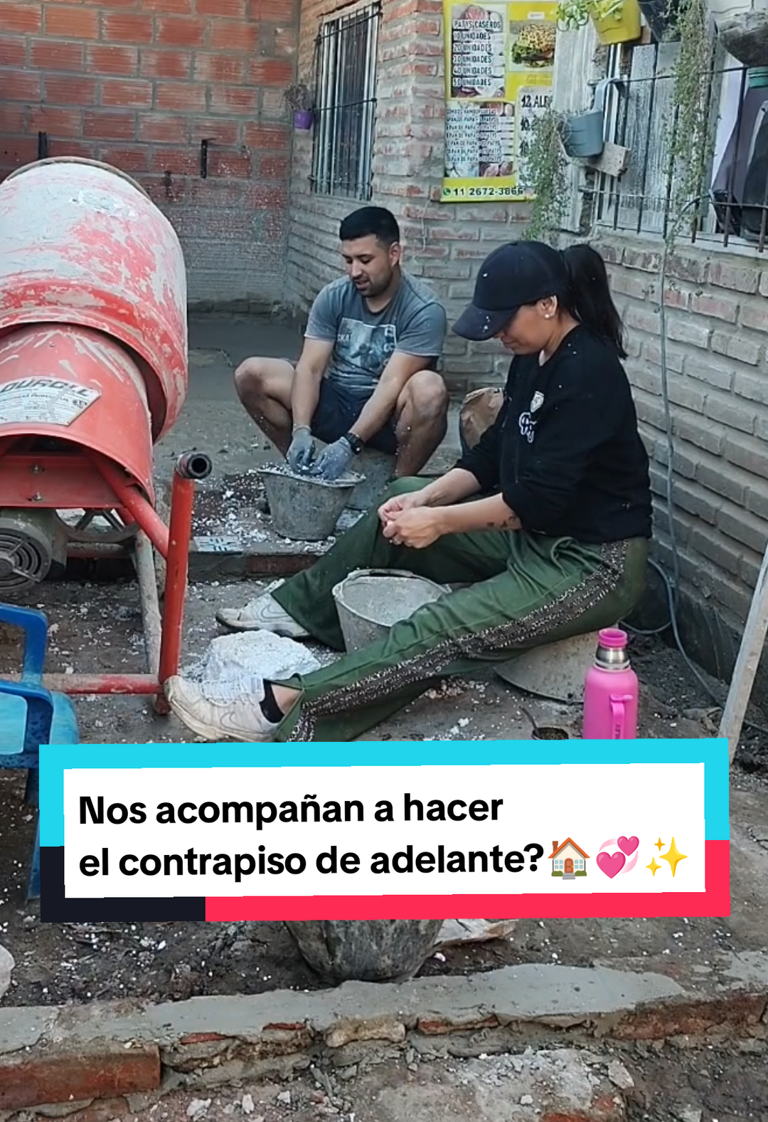 Nos acompañan a hacer el contrapiso de adelante?🏠💞✨ #construction #parejas #metas #foryou 
