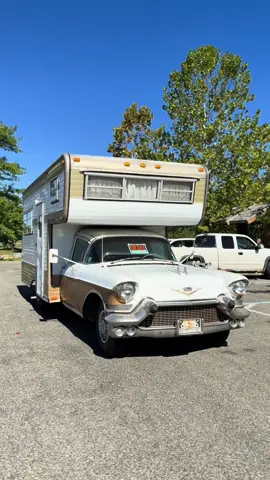 Come take a walk through my bosses 1957 Cadillac camper conversion! #fyp #cadillac #camping 