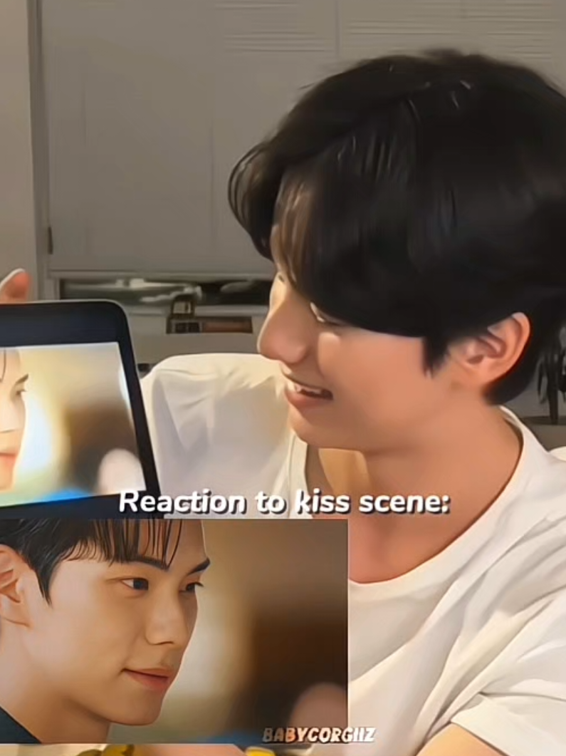 Reaction to kiss scene: he's shy 🤭 and he couldn’t stop smiling because it was a perfect ending 💗🙏 Translation In drama cheonha say: Did you eat it for the taste? Kim Mi-ha Chaemin: 