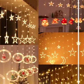 Decoração Luz Natal Cascata Led Com Pisca Pisca Cortina Estrela Lua Papai Noel Neve