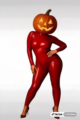 Sexy Halloween hottie with a pumpkin head #curvy #sexy #halloweenhottie #latex #dancinggirl 