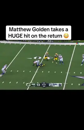 Matthew Golden takes a HUGE hit on the return 😳 #dallascowboys #greenbaypackers #dakprescott #micahparsons #nfltiktok 