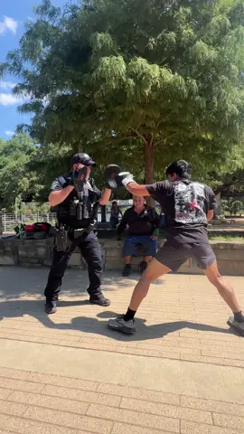 Padwork with a police officer 😅🥊#austintexas #atx #ladybirdlake #austinpolice #austin