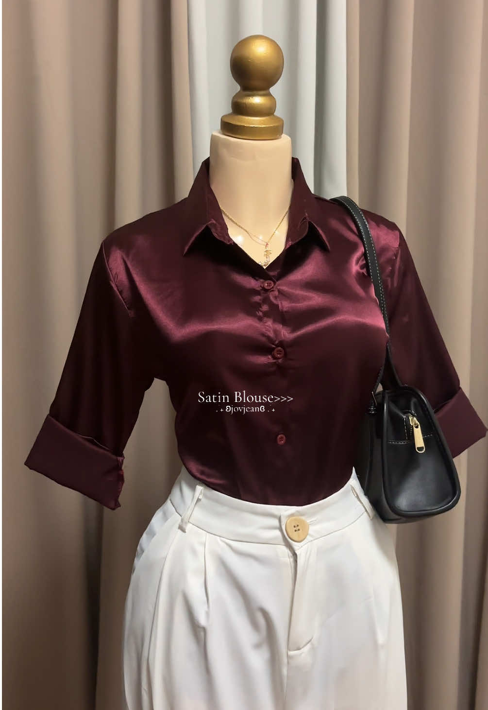Another day, another outfit!👠💅 #satinpololongsleeves #longsleevepolo #OOTD #outfitideas #topforwomen 