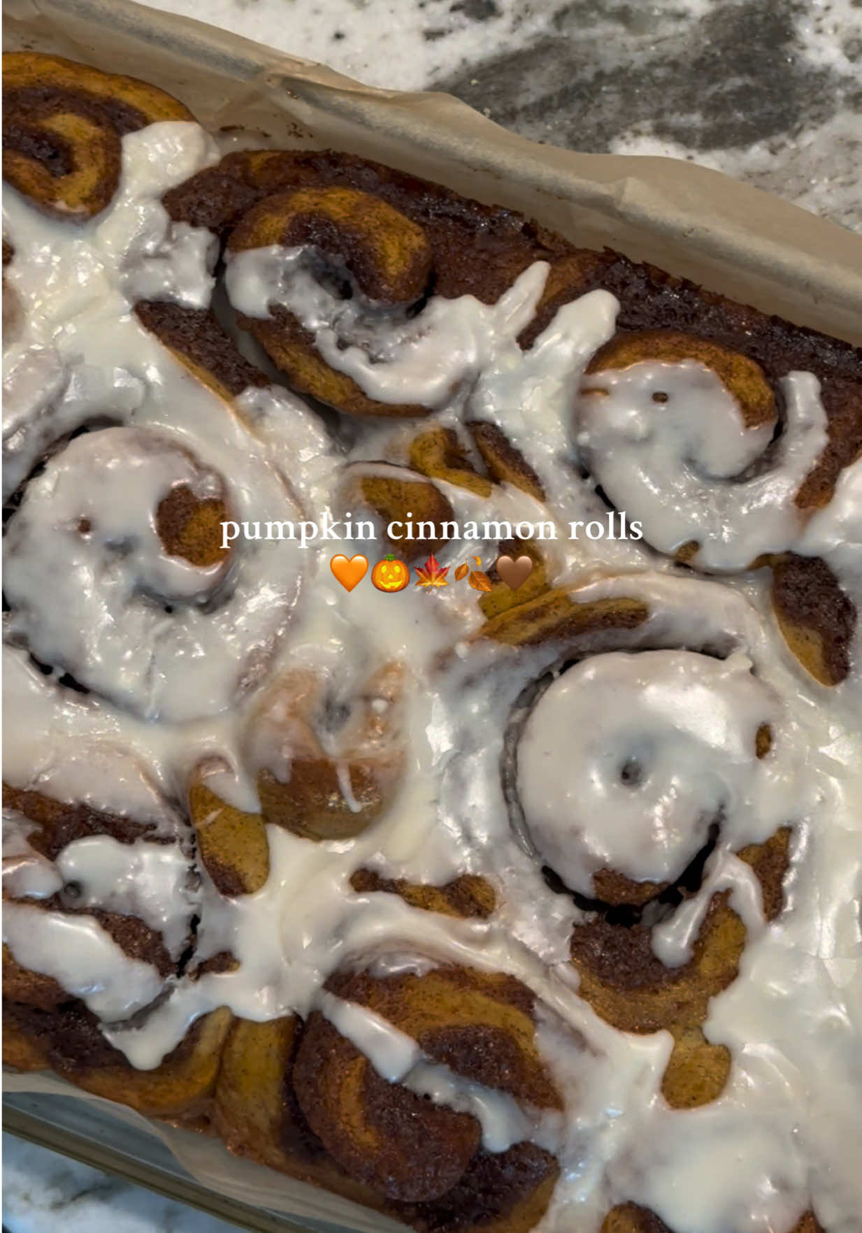Yeah, I made these 😋  #fallbaking #pumpkinseason #cinnamonrolls #pumpkinbaking 