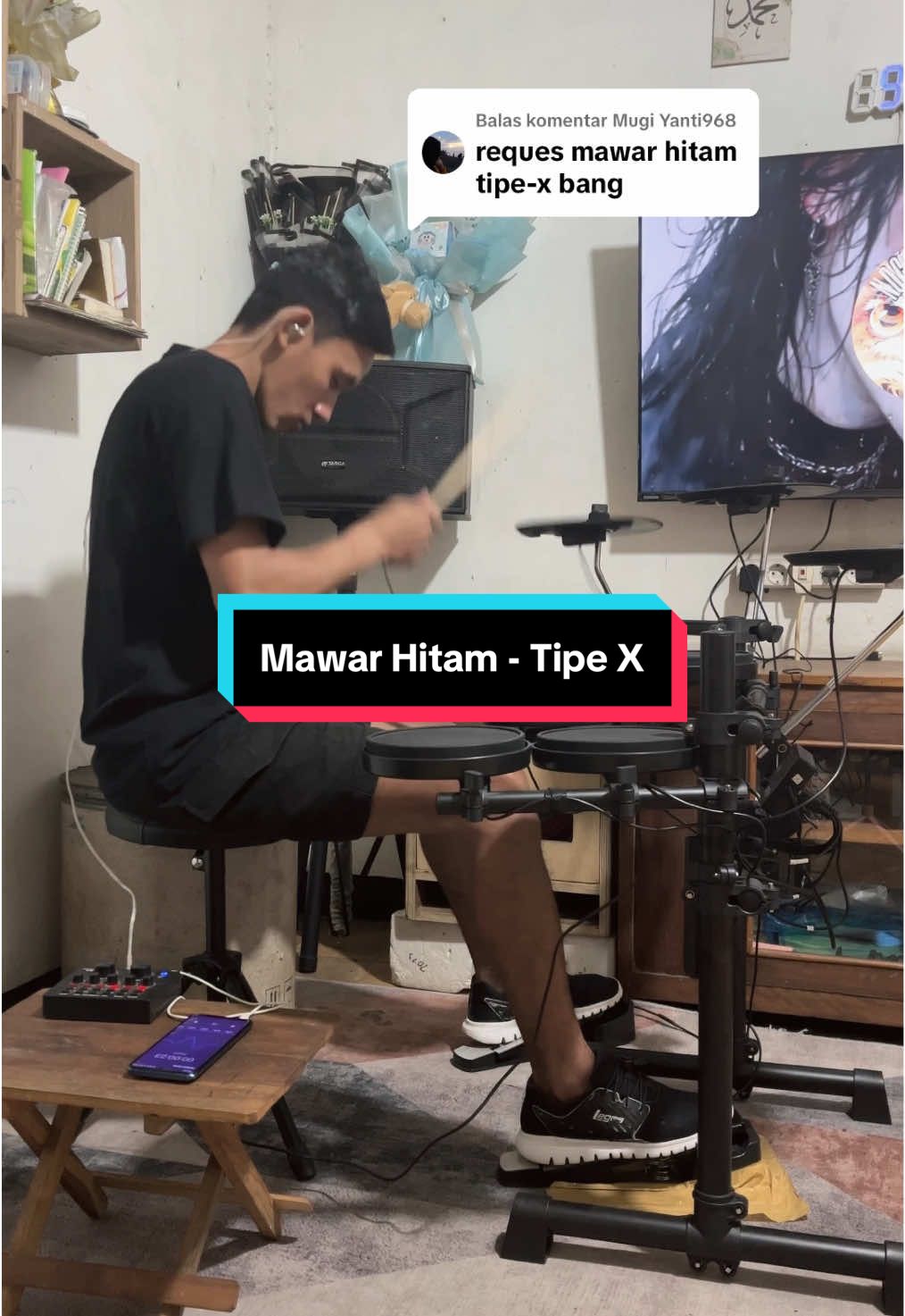 Membalas @Mugi Yanti968  karena banyak yg meminta lagu ini saya buatkan vt nya semoga terhibur 🙏🏻 Mawar Hitam - Tipe X cover by Noctunalyzer  song lengkap silahkan cek yt Noctunalyzer #drummergabut #tipex #fyp #fypシ゚ 