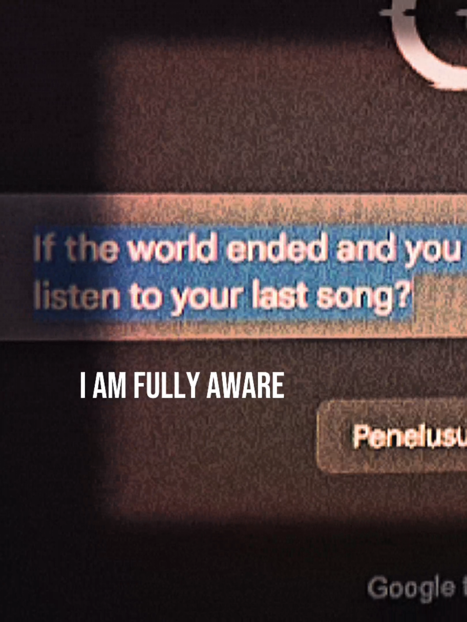 If the world ended and you were given the chance to listen to your last song, what song would you want to listen to? #cinematicmemories #cinematic #onepiece #memories #cinematicsad 