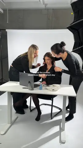 bts of our Gloss Boss Hair Oil shoot 💙 #skelphaircare #behindthescenes #bts #photoshoot #contentcreation #model