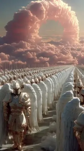 Angel army,ready to fight for God at all times.#heaven #aigenerated #faith #creed #angel #army #armor #battle #fightforgod #honor #jesus #viralvideos #foryoupage #wolink 