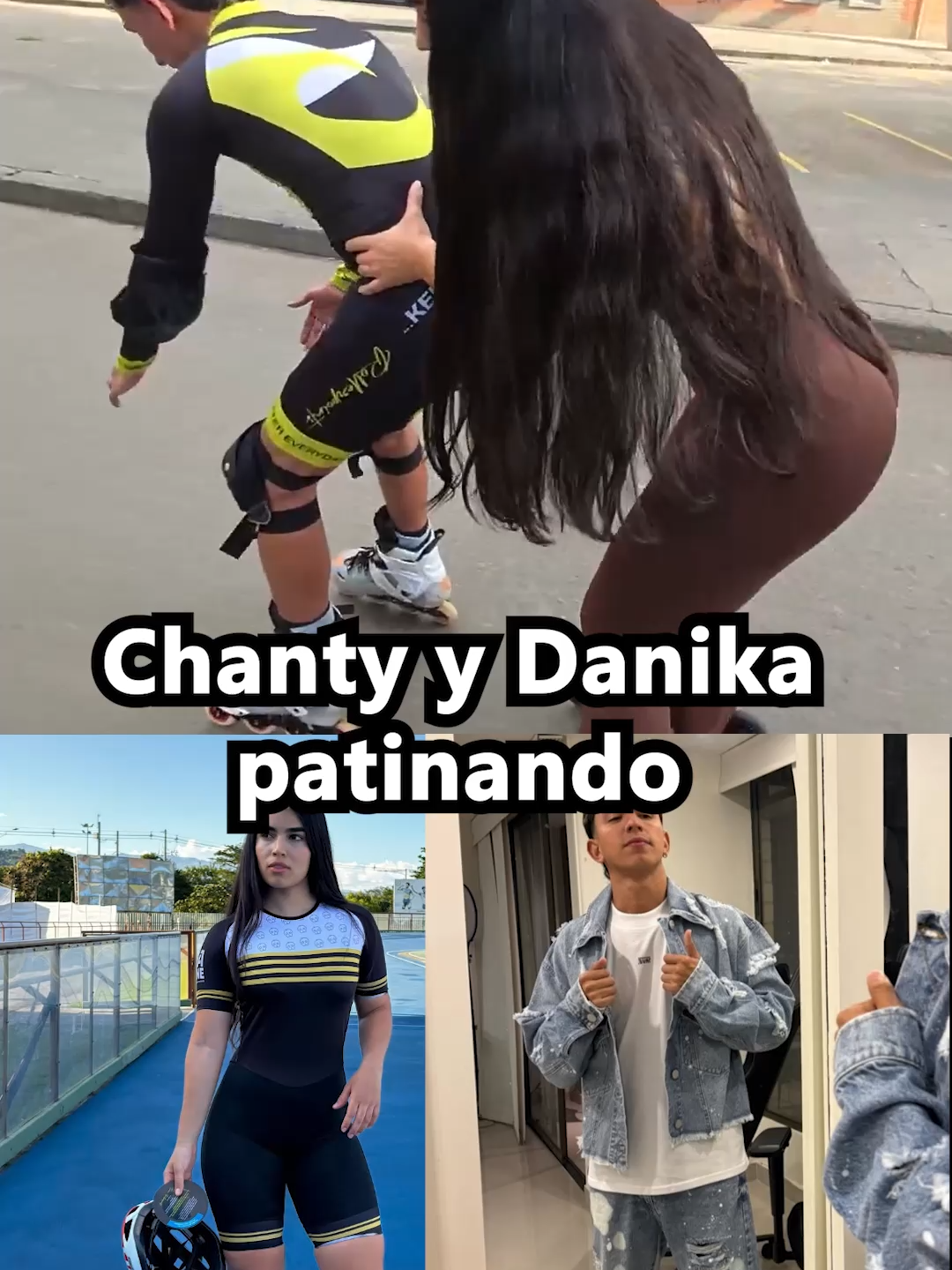 Chanty aprendiendo a patinar con Danika #Danika #elchanty #irl #kick