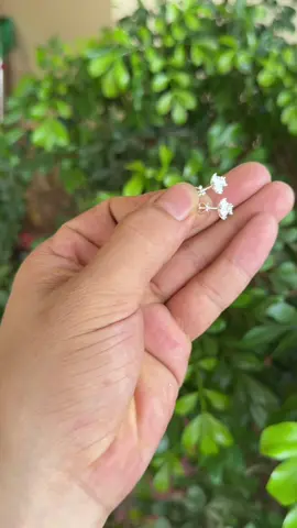 Khuyên tai bạc 925, hoa 8 cánh đính đá lấp lánh, chốt ren nổi bật#khuyentai #khuyêntai #bongtai #bôngtai #bongtaibac          