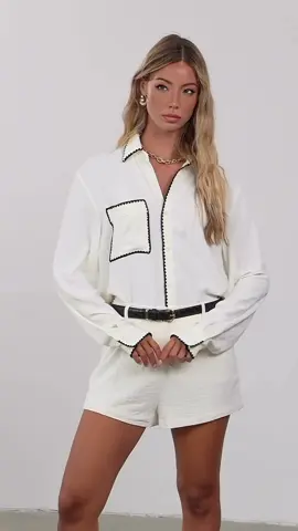 White top and shorts ootd