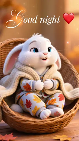 ✨ Sweet Bunny Says Good Night ✨🐰🌙 #goodnight #cutebunny #sleepyvibes #cozytime #fyp 