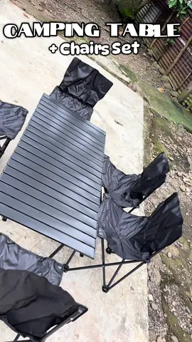 Set na yan! Ang mura lang ! Foldable , space saver ka bongga oy! #campingset #campingtable #campingtableandchairs #campingtableset 