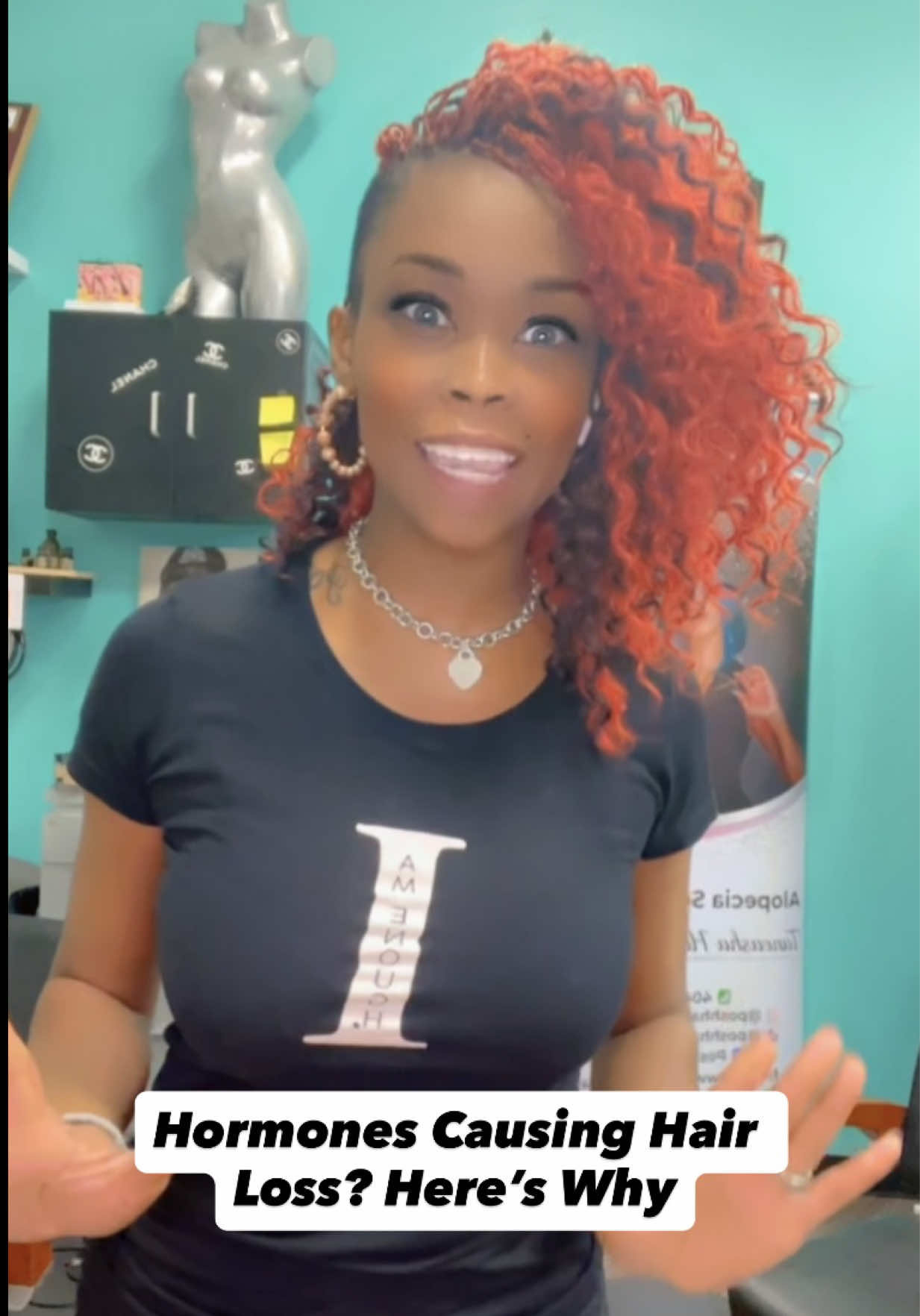 Hormones Causing Hair Loss? Here’s Why ✨ Let’s talk about the connection between imbalances & shedding.  #HairTips #HairCare #HealthyHair #HairLoss #hairtok 