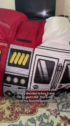 My girls love this so much!! Such a good gift for birthdays or holidays!!  #christmasgift #birthdaygift #firetruck #tent #fort 