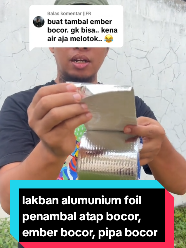Membalas @ㅤ||ㅤFR sudah 2 minggu lebih galon yg saya tambal gak bocor ka, kena hujan panas aman, kena air aman juga, lakban anti bocor bisa buat atap, genteng, ember, pipa, talang air, terpal, kayu dll #lakbanantibocor #lakban #bocor #rumah #hujan 