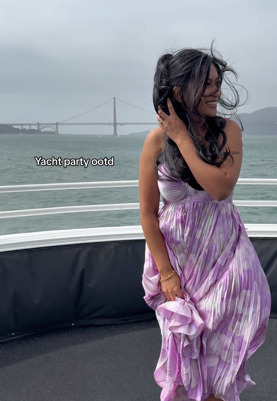 I wanted a cute outfit photo with the Golden Gate Bridge but the wind wanted to give me a Marilyn moment. I guess that’s what happens when the party is on a yacht. #creatorsearchinsights #outfit #outfitinspo #outfitoftheday #sf