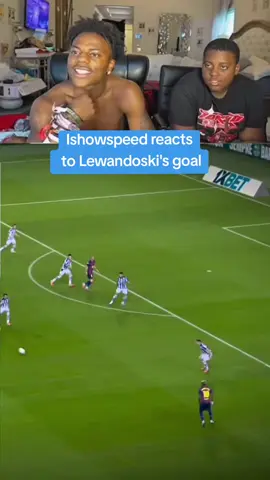Ishowspeed reacts to Lewandoski's goal💀🔥 #fotball #barcelona #lewandowski #lamineyamal #paratii
