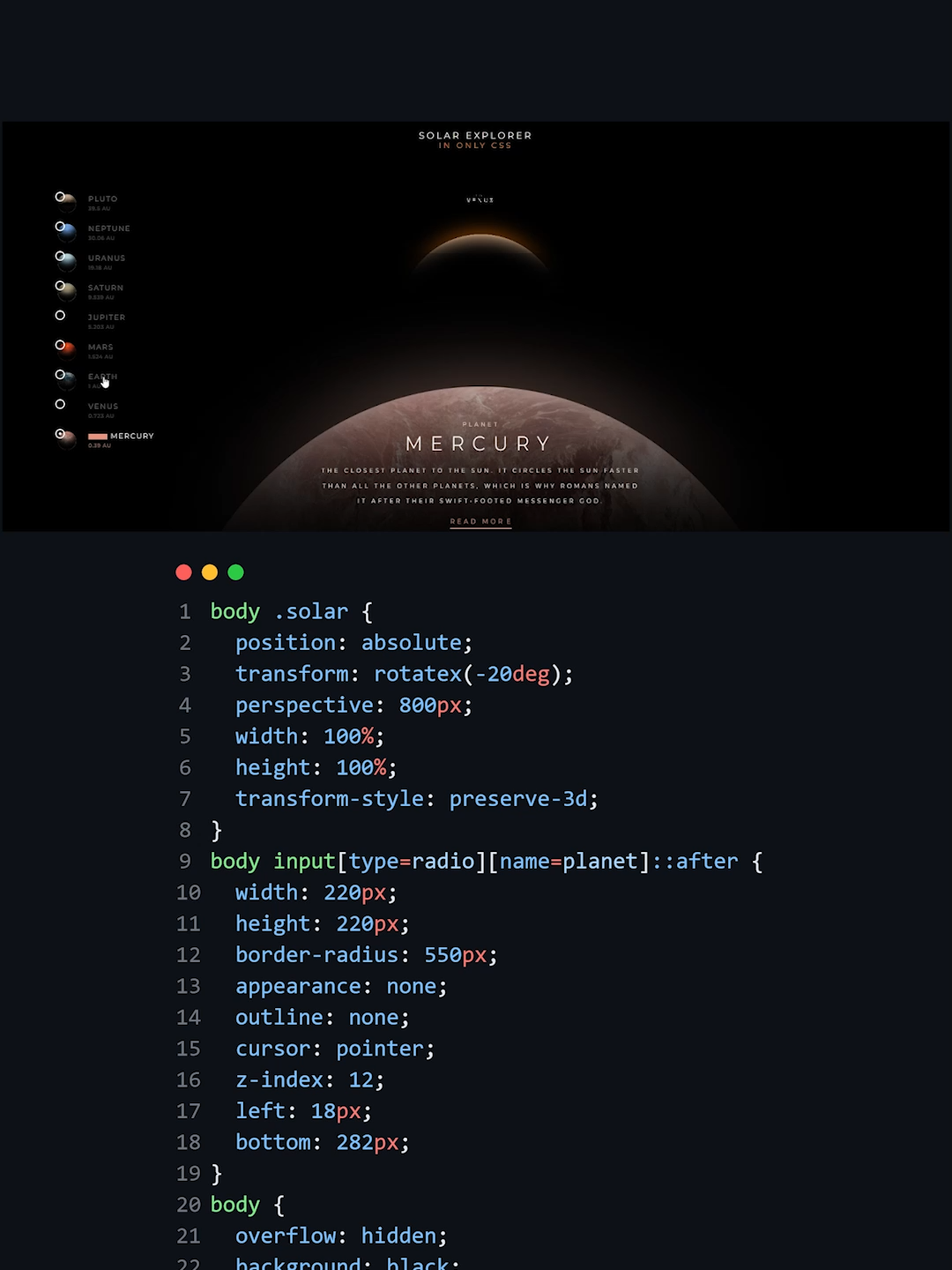COOL Planet Exploration Using CSS! #htmlcss #webdevelopment #programming #computerscience #fyppppppppppppppppppppppp