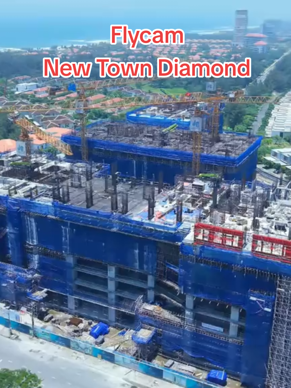 Toàn cảnh view trên cao và tiến độ thực tế của dự án New Town Diamond - Đà Nẵng #flycam #canhonghiduong #sheraton #dautubatdongsan #danang 