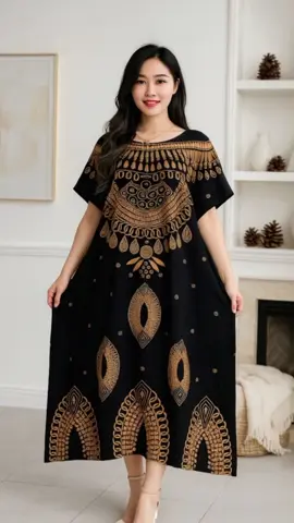 Daster hitam motif kekinian bahan adem #daster #dasterviral #dasterkekinian
