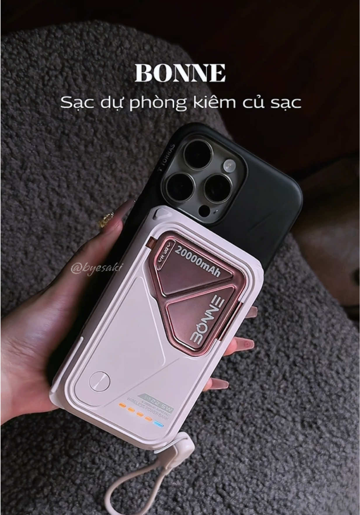 Màu hồng gu tui 💖 sạc nhanh nhỏ gọn tiện lợi ✅ #sacduphong #bonne #cusacnhanh #sackhongday #phukiendienthoai  