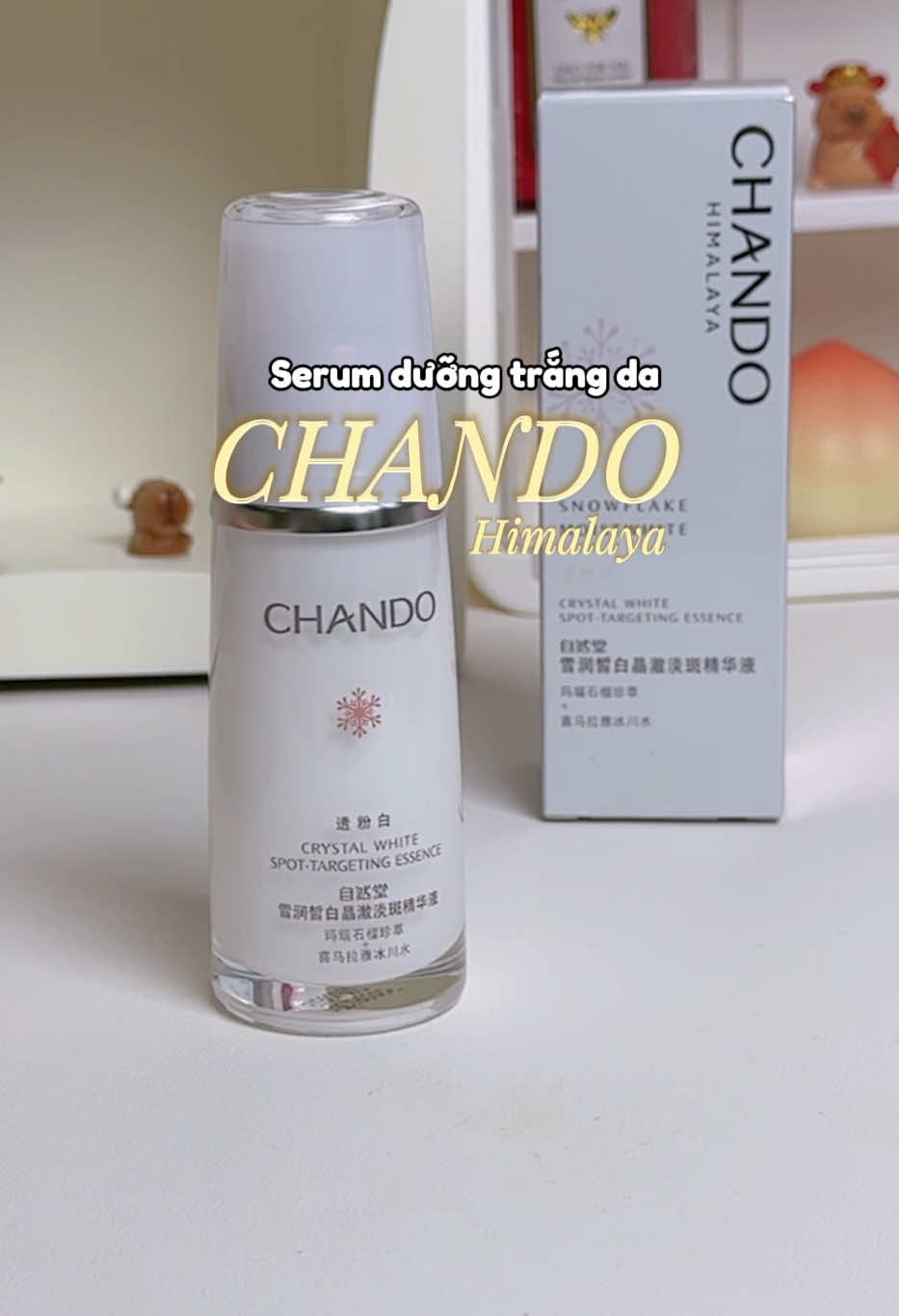 Serum dưỡng sáng Chando công nhận đều màu da nhanh lém  #duongsangda #chandohimalaya #skincare #reviewlamdep #essence #xuhuong #botruongboriviu 