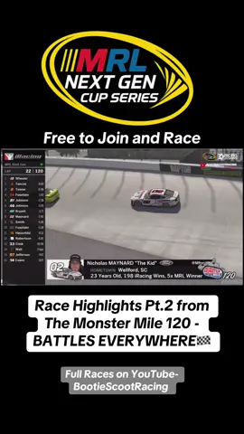 Race Highlights Pt.2 from The Monster Mile 120 - BATTLES EVERYWHERE🏁 @iRacing #iracing #racing #nascar #fyp #trending 
