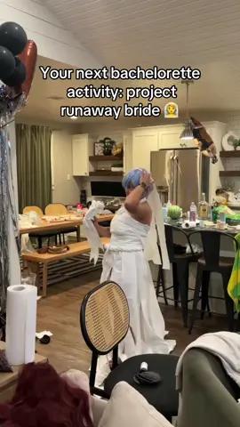 I am missing this bachelorette trip so much I am barely just making content now… this is project runaway bride! All you need is 3 rolls of paper rolls for each team and the rest is history! An easy fun game to get creative with the bride tribe ❤️