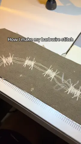 How I make my barbwire stitching, tag me if you making anything with this technique #sewingtips #sewing #fyppp #fyp 
