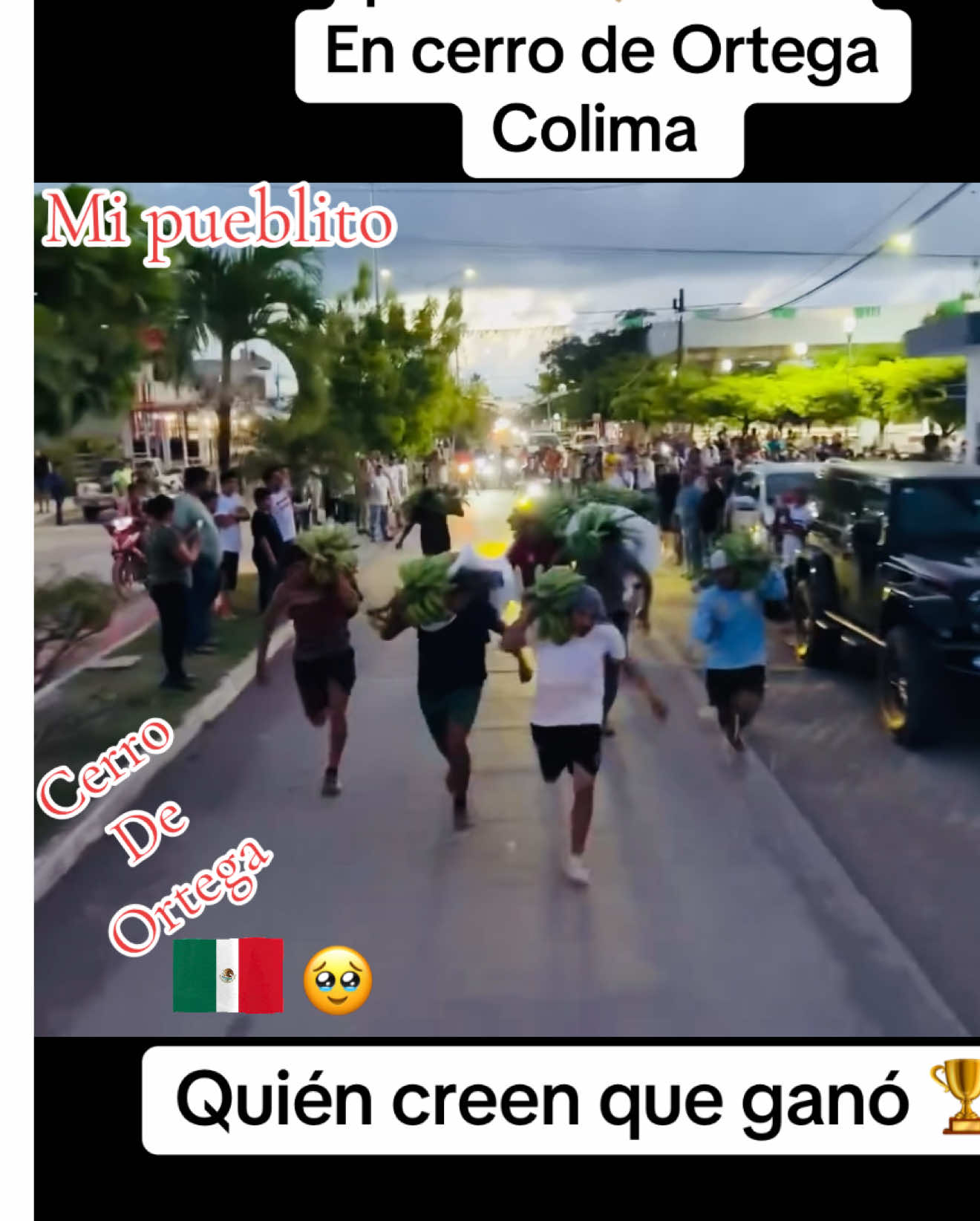 Carrera 🏃‍♂️ de acarreadores de plátano de mi bello pueblito  CERRO DE ORTEGA COLIMA  está  es la principal fuente de trabajo en mi pueblo  #carrera #pueblito #fiestas #fypシ゚viral #enparati 