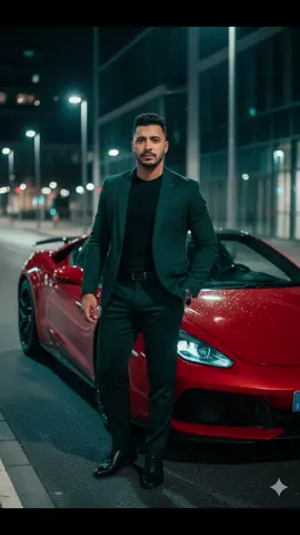 1 Abra o Gemini  2 Criar Imagem  3 Adicione o Prompt  Crie uma imagem ultra-realista em 8K, com qualidade fotográfica cinematográfica e iluminação noturna dramática. A cena mostra um homem elegante de 26 a 30 anos, confiante, em pé ao lado de um carro esportivo de luxo vermelho brilhante, estacionado em uma rua moderna iluminada por postes e fachadas de vidro. O homem veste um blazer verde-escuro sofisticado, combinado com camiseta preta minimalista e calça social escura, transmitindo estilo e modernidade. Seu cabelo está bem cuidado, estilizado com corte contemporâneo e acabamento repicado, trazendo um visual jovem e urbano. O enquadramento é vertical, de corpo inteiro, capturado em foco nítido, com profundidade de campo que desfoca levemente o fundo, destacando o personagem e o carro. As luzes da cidade criam reflexos no asfalto molhado e na lataria do veículo, adicionando realismo e atmosfera cinematográfica. Estilo: ultra-realista, ultra-detalhado, hiperfotorrealismo, iluminação noturna com contraste de luzes quentes e frias, estética de editorial de moda/luxo. Usar 100% do rosto da foto anexada 