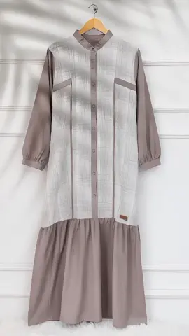 GAMIS HARUKA DRESS RAYON TWILL ORI kombinasi  gamis bahan katun kancing  karet muslim #dressrayon #tiktokshop #fyp 