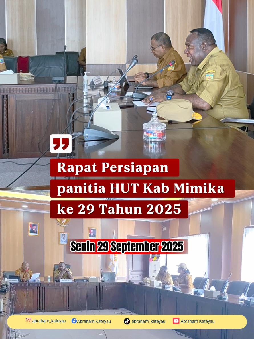 Rapat Persiapan panitia HUT Kab Mimika ke 29 tahun 2025 #abrahamkateyau #kabupatenmimika #mimika #fyp 