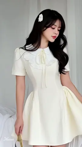 Váy CeCi Xòe Ngắn Cổ Sen Phối bèo nhún #thoitrangnu #doxinhmoingay #outfit 